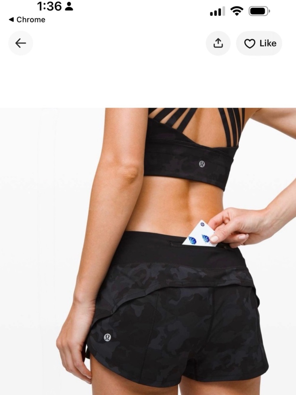 Lululemon Camo Print Running Shorts